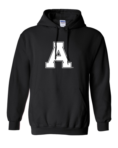 Premium Alma College White A Adult Hooded Sweatshirt Alma College Scotty Student and Alumni Mens/Womens Hoodie - Black