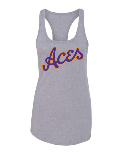 Evansville 2 Color Aces Ladies Racerback Tank - Heather Grey