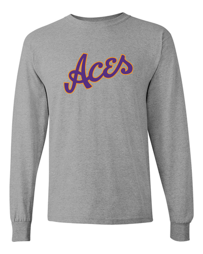 Evansville 2 Color Aces Long Sleeve T-Shirt - Sport Grey