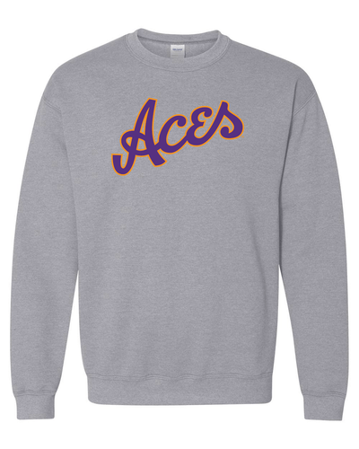 Evansville 2 Color Aces Crewneck Sweatshirt - Sport Grey