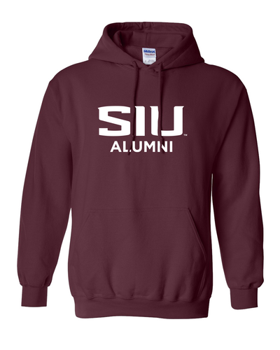 Premium Southern Illinois University Alumni Text One Color Hoodie - Maroon