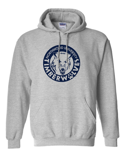 Premium Northwood University Logo One Color Hooded Sweatshirt - Sport Grey