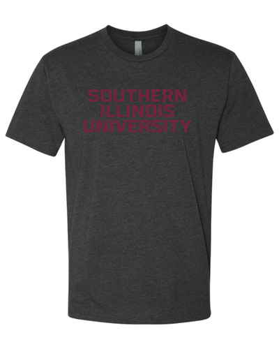 Premium Southern Illinois Salukis Text One Color T-Shirt - Charcoal