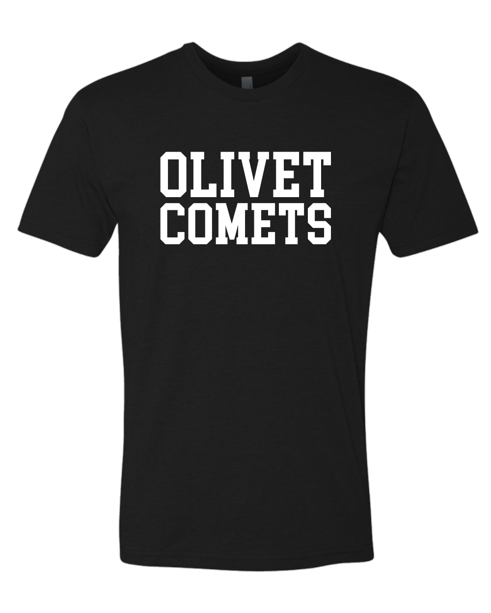 Olivet College Comets White Text T-Shirt - Black