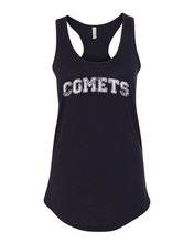 Load image into Gallery viewer, Olivet Comets White Ink Tank Top - Black
