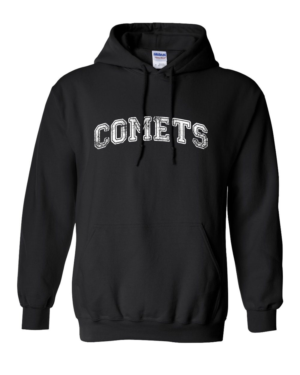 Premium Olivet Comets White Ink Hooded Sweatshirt - Black