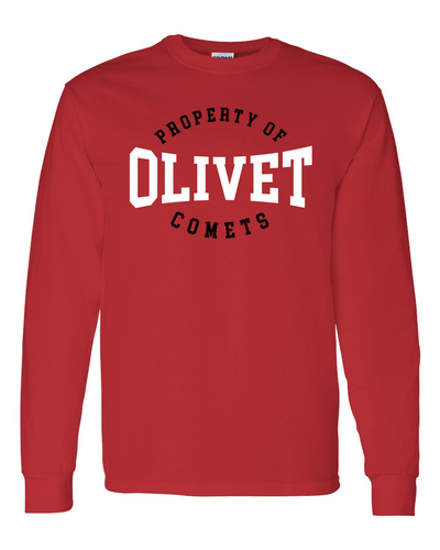 Olivet College Property of Two Color Long Sleeve - Red