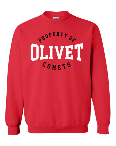 Olivet College Property of Two Color Crewneck Sweatshirt - Red