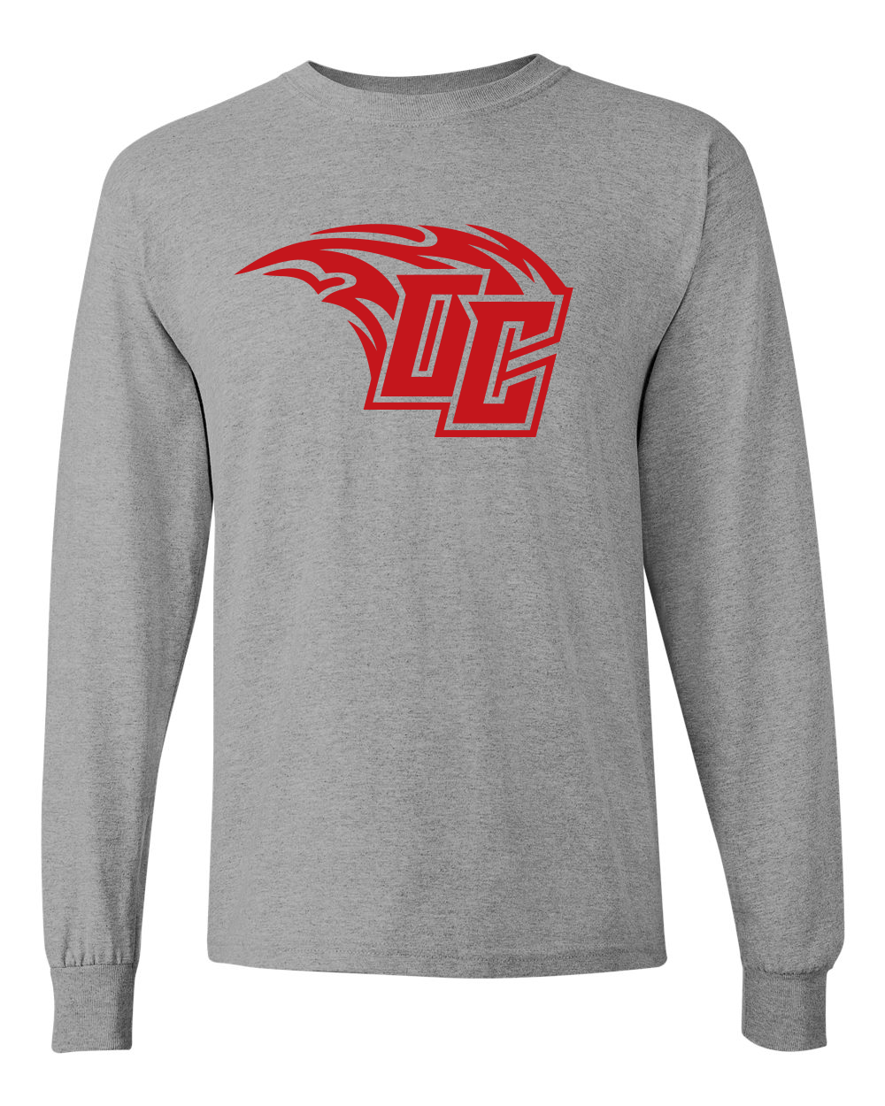 Olivet College Red OC Comet Long Sleeve - Sport Grey