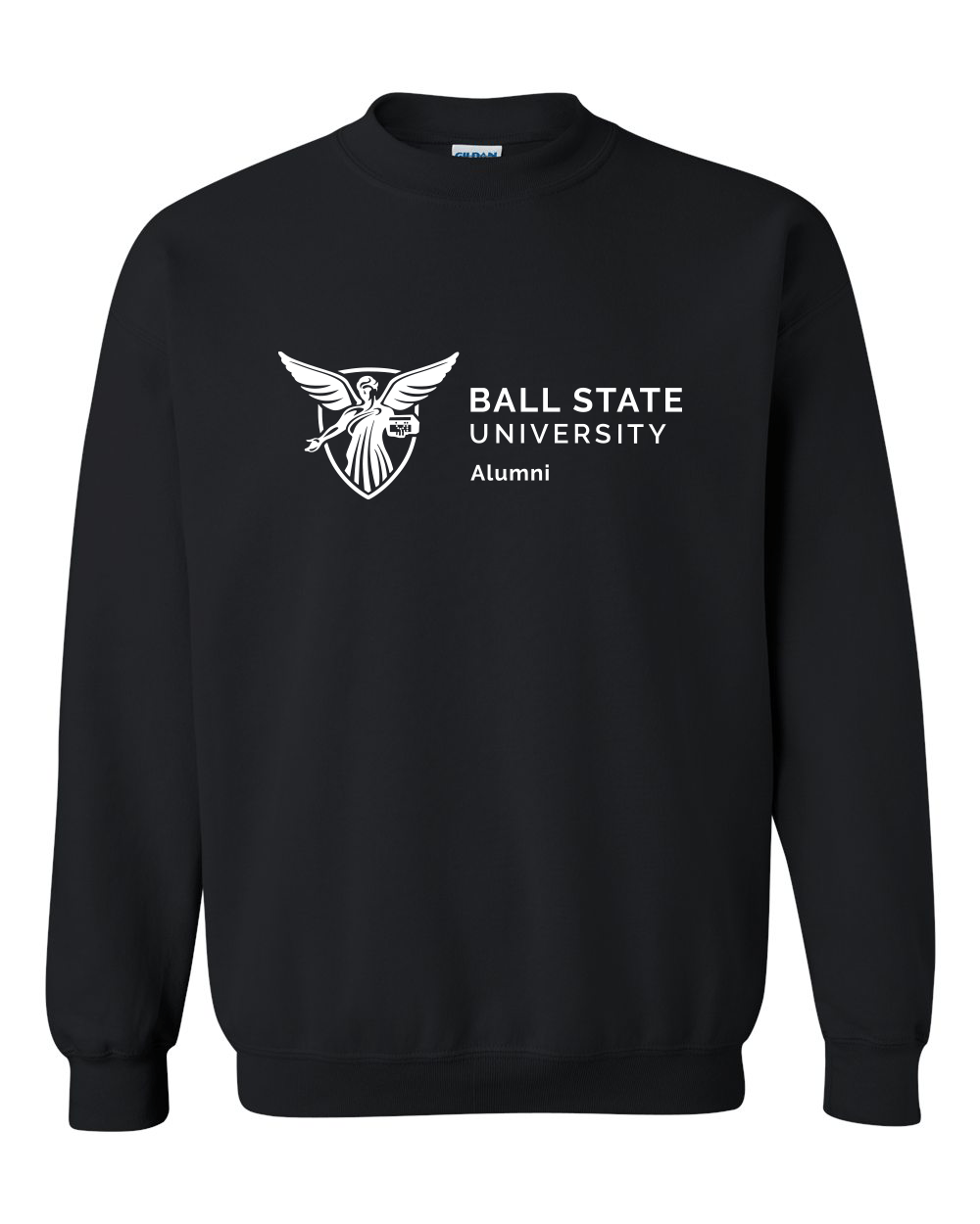 CollegiateSet Ball State University Alumni One Color Crewneck Sweatshirt Black Large