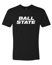 Load image into Gallery viewer, Ball State University Block Letters One Color Exclusive Soft Shirt - Black
