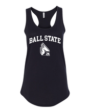 Load image into Gallery viewer, Ball State Block Letters with Student Logo Tank Top - Black
