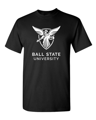 Ball State University One Color Official Logo T-Shirt - Black