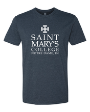 Load image into Gallery viewer, Saint Mary&#39;s College One Color White Stacked Text T-Shirt - Midnight Navy
