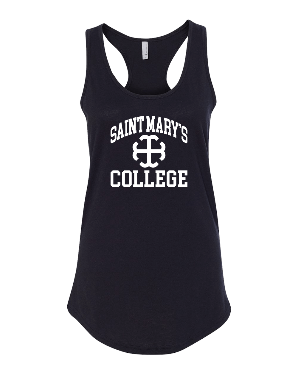 Saint Mary's College White Logo Ladies Tank Top - Black