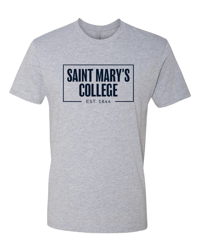 Saint Mary's College Navy Established 1844 T-Shirt - Heather Gray