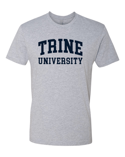 Premium Trine University Navy Text T-Shirt - Heather Gray