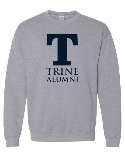 Trine University T Alumni Crewneck Sweatshirt - Sport Grey