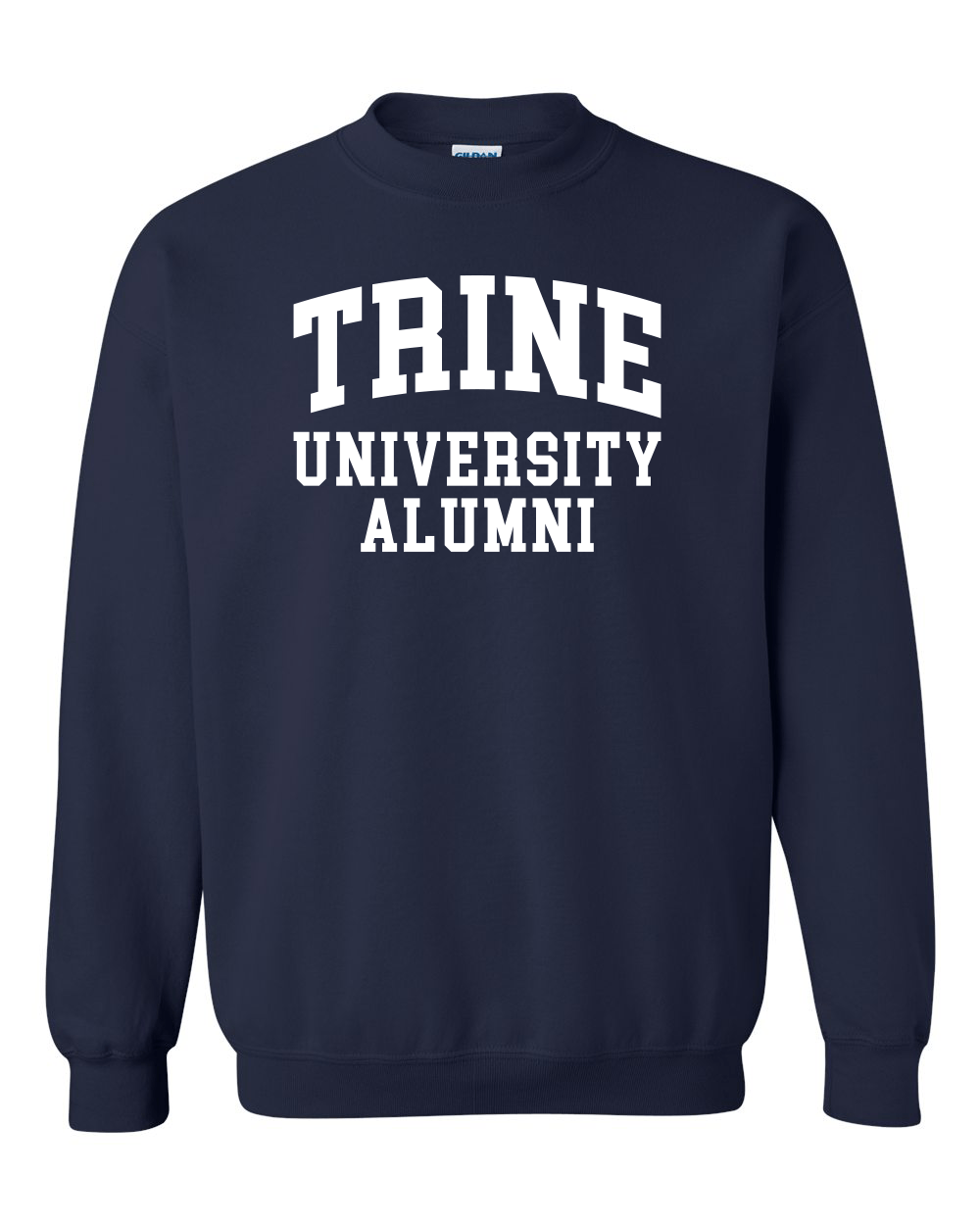 Trine University Alumni White Text Crewneck Sweatshirt - Navy