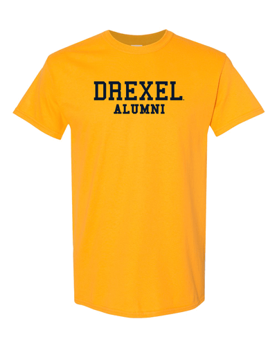 Drexel University Alumni Navy Text T-Shirt - Gold