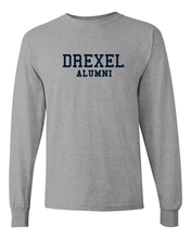 Load image into Gallery viewer, Drexel University Alumni Navy Text Long Sleeve - Sport Grey
