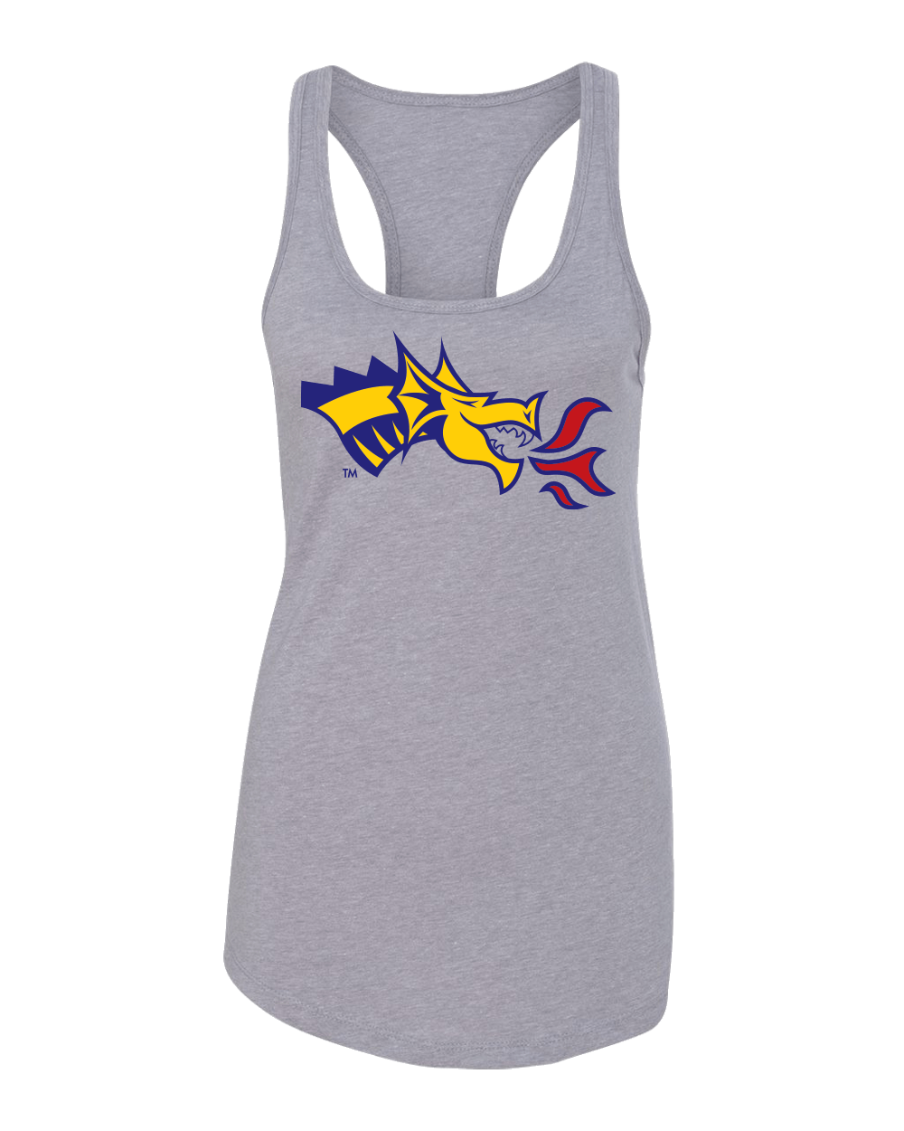 Drexel University Dragon Head Full Color Tank Top - Heather Grey