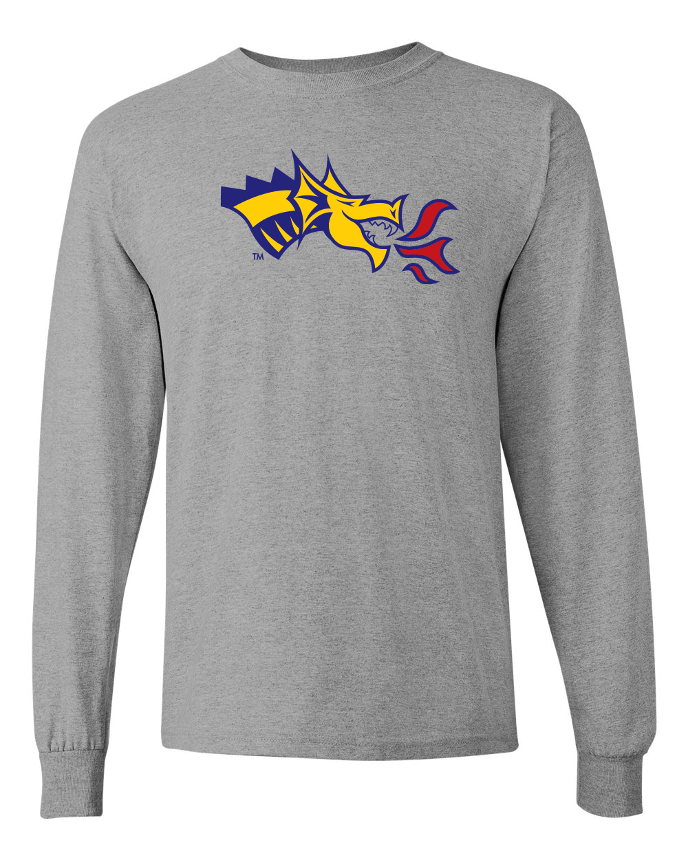 Drexel University Dragon Head Full Color Long Sleeve - Sport Grey