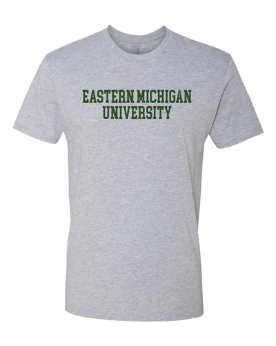 Eastern Michigan University Distressed Exclusive Soft Shirt - Heather Gray