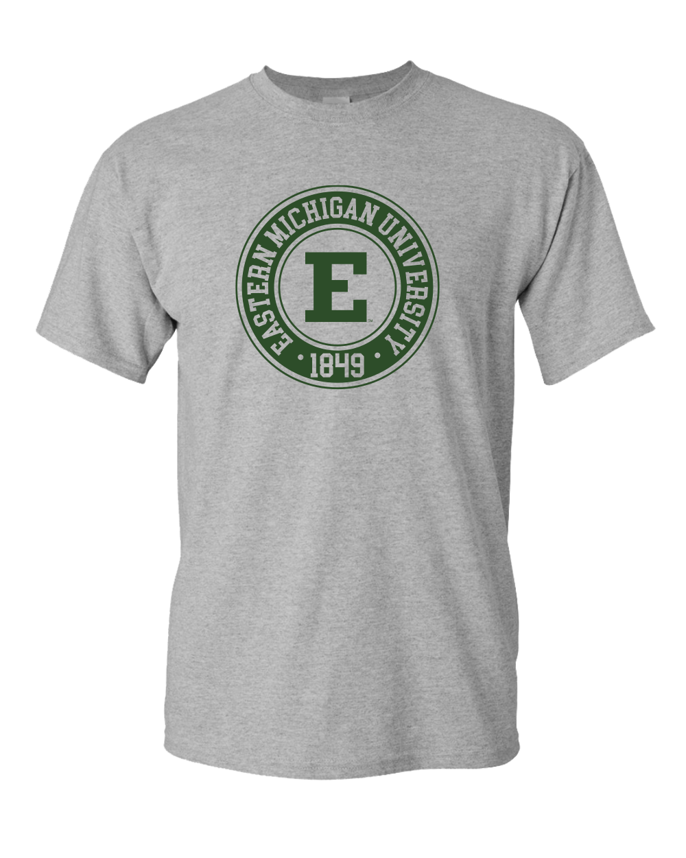 Eastern Michigan University Circle One Color T-Shirt - Sport Grey