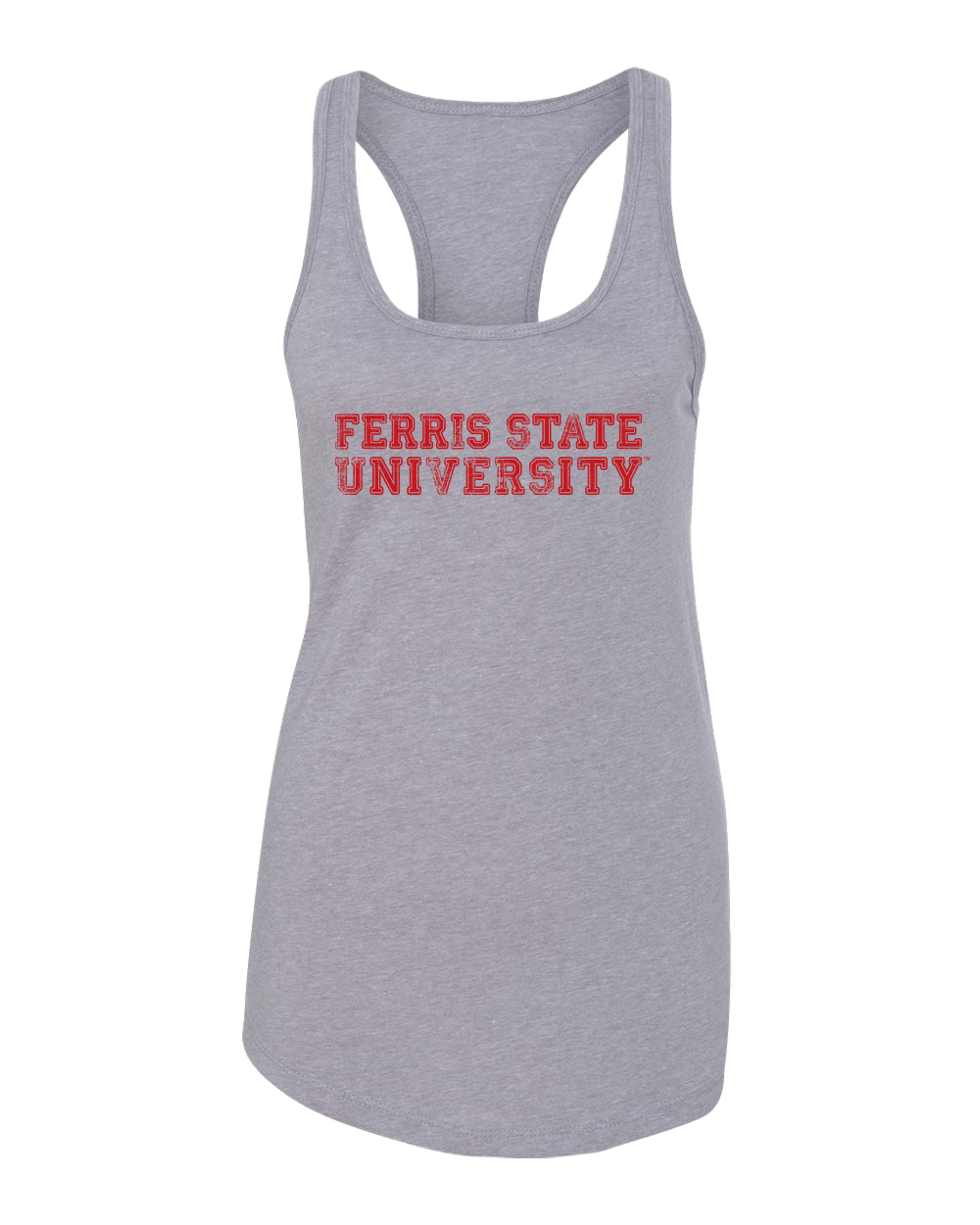 Ferris State University Text Distressed Tank Top - Heather Grey