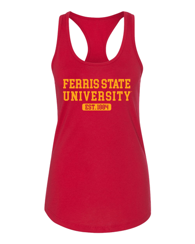 Ferris State University EST One Color Tank Top - Red