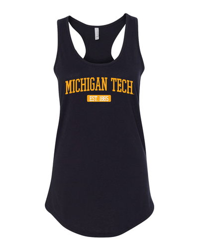 Michigan Tech EST Two Color Tank Top - Black