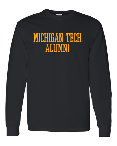 Michigan Tech Alumni Text One Color Long Sleeve - Black