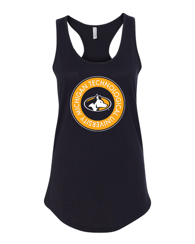 Michigan Technological University Circle Two Color Tank Top - Black