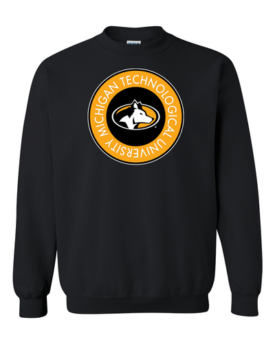 Michigan Technological University Circle Two Color Crewneck - Black