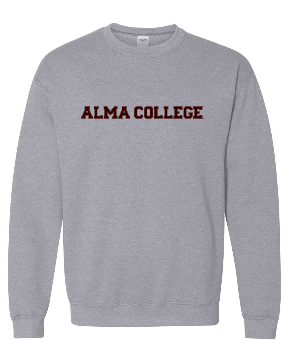 Alma College Block One Color Crewneck Sweatshirt - Sport Grey