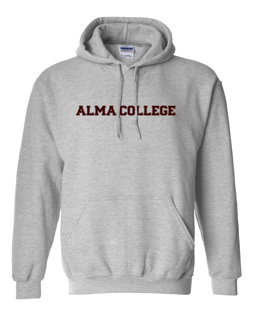 A Alma College Stacked One Color Hooded Sweatshirt CollegiateSet