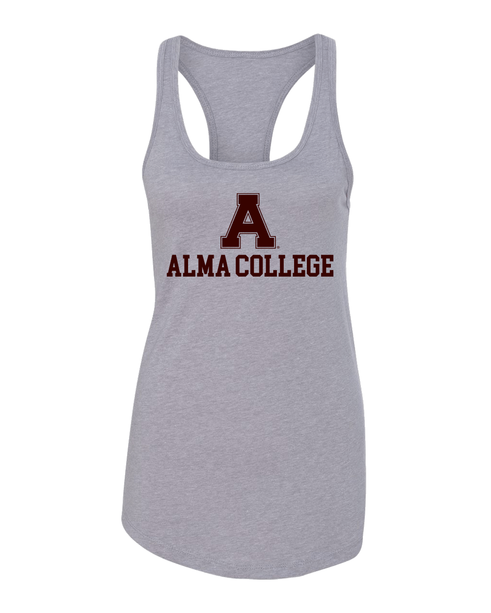 A Alma College Stacked One Color Tank Top - Heather Grey