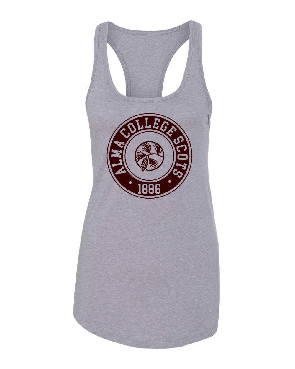 Alma College Circle One Color Tank Top - Heather Grey