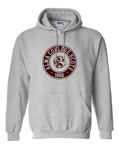 Alma College Circle One Color Hooded Sweatshirt - Sport Grey