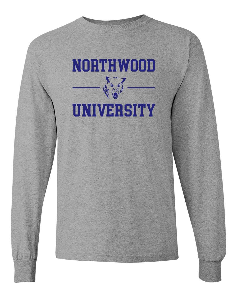 Northwood University Timberwolves Stacked Long Sleeve - Sport Grey