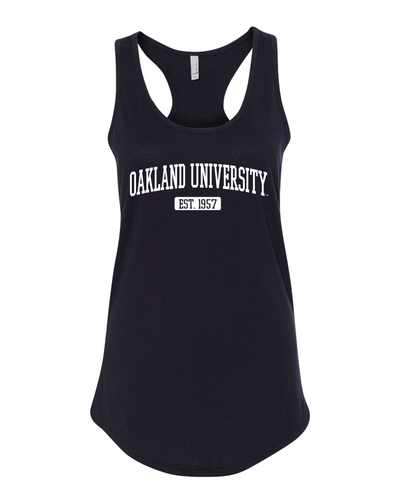 Oakland University EST One Color Tank Top - Black