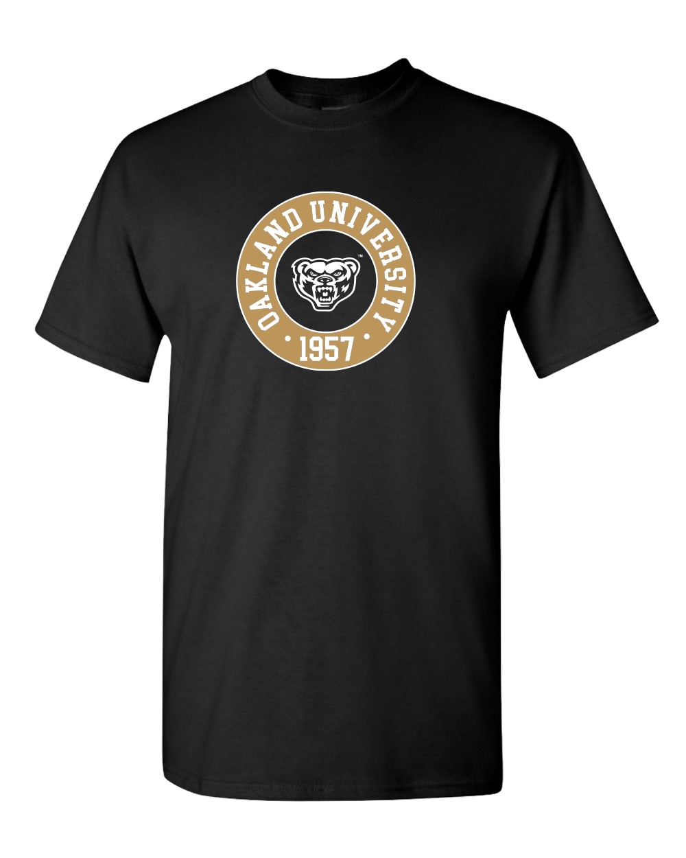 Oakland University Circle Two Color T-Shirt - Black