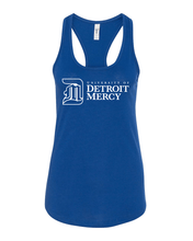 Load image into Gallery viewer, Detroit Mercy DM Text One Color Ladies Tank Top - Royal
