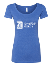 Load image into Gallery viewer, Detroit Mercy DM Text One Color T-Shirt - Vintage Royal
