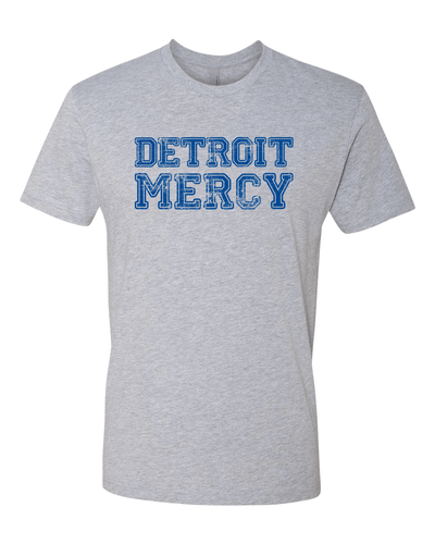 U of Detroit Mercy Block Distressed Exclusive Soft Shirt - Heather Gray