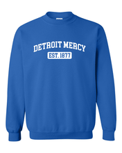 Load image into Gallery viewer, Detroit Mercy EST One Color Crewneck Sweatshirt - Royal
