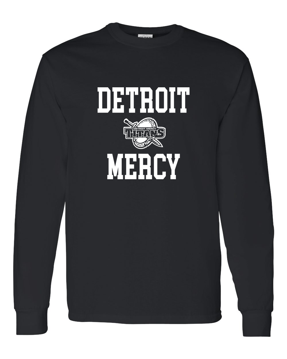 Detroit Mercy Stacked One Color Long Sleeve T-Shirt - Black