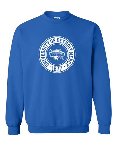 U of Detroit Mercy Circle One Color Crewneck Sweatshirt - Royal