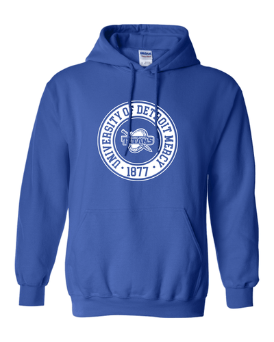 U of Detroit Mercy Circle One Color Hooded Sweatsirt - Royal